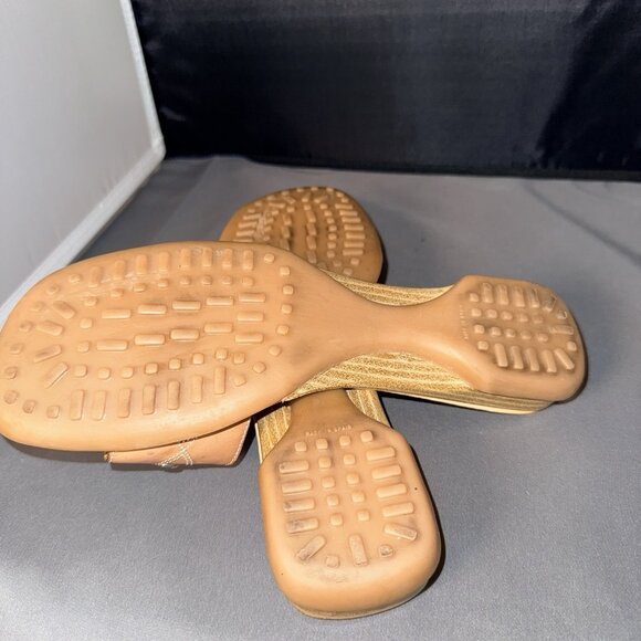 Unisa TONKA Slide Sandals Women’s 7B Chunky Heel Brown Leather Beaded Spain - Picture 5 of 5